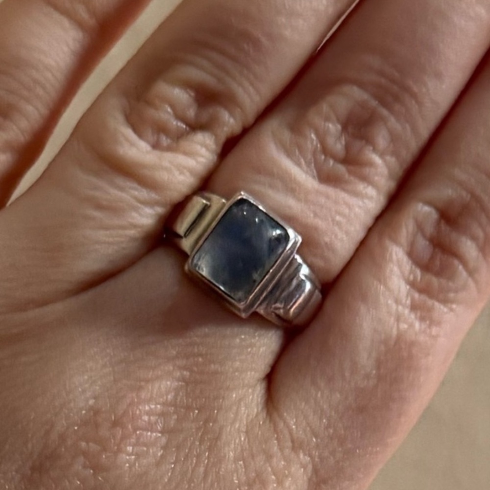 Vintage Nicky Butler Sterling Silver Rainbow Moonstone Statement Ring Size 9